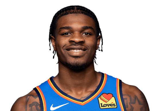 Otega Oweh wearing the Oklahoma City Thunder jersey in his rookie season