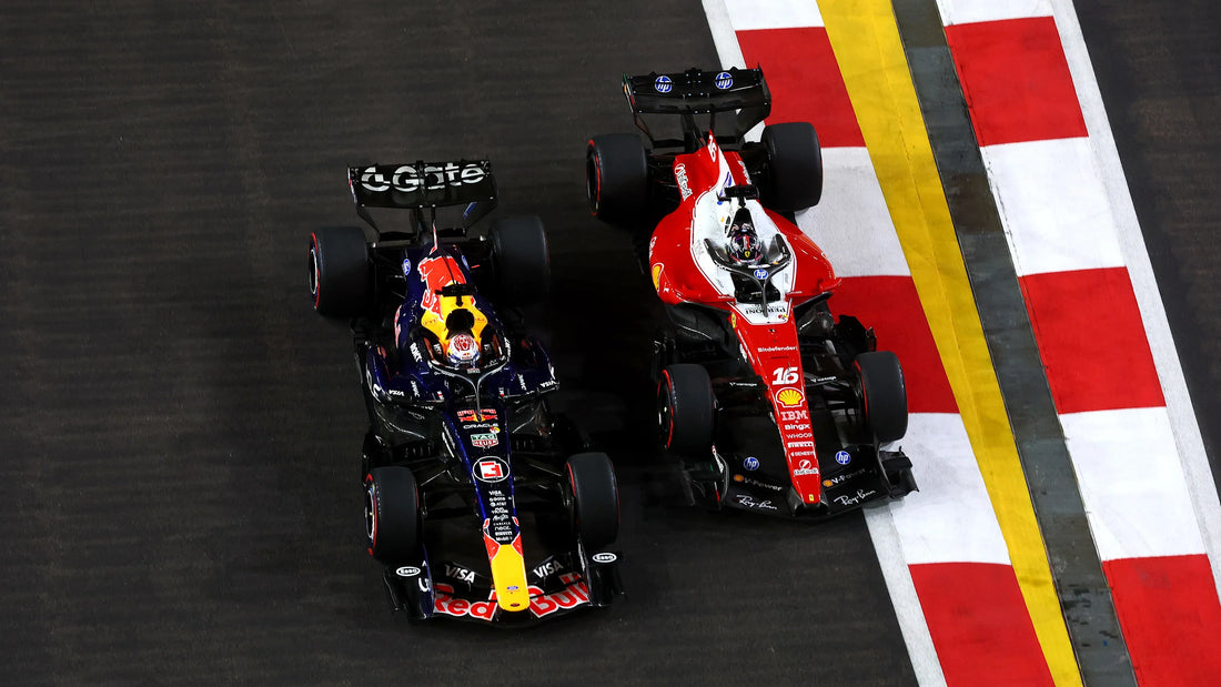 Max Verstappen driving a Red Bull Racing car at the 2026 Singapore Grand Prix
