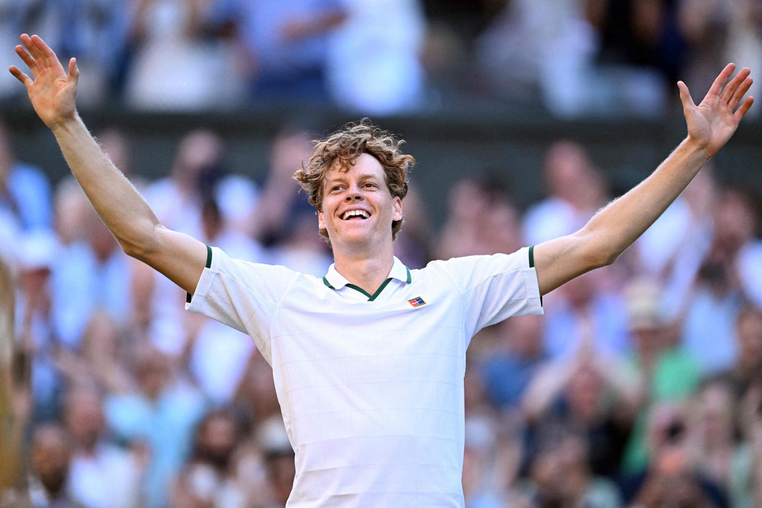 Jannik Sinner celebrating his Wimbledon title in July 2026