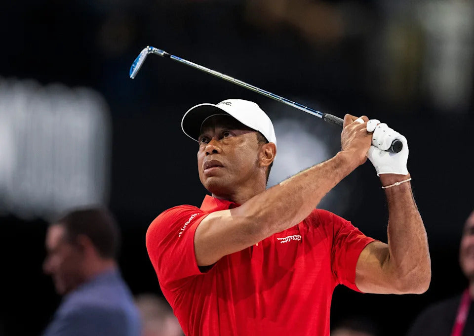 Tiger Woods competing for Jupiter Links Golf Club in the March 2026 TGL finals