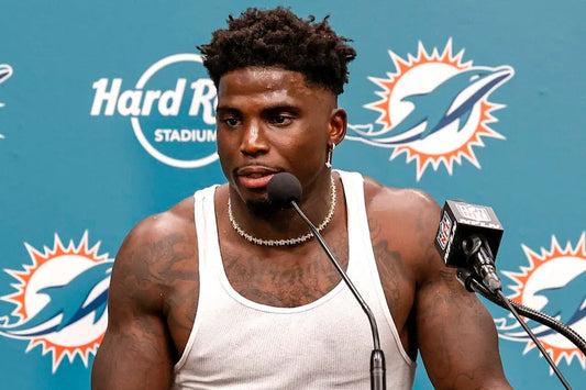 Tyreek Hill speaking during his recovery from a knee injury