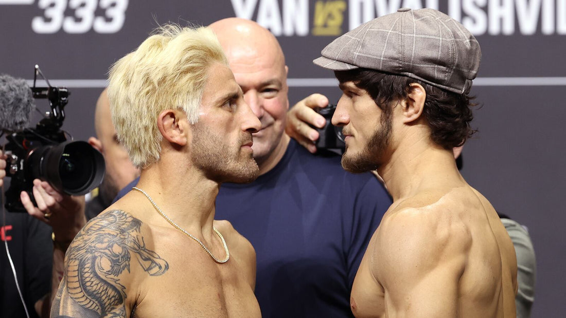 Alexander Volkanovski and Movsar Evloev face off before UFC 333