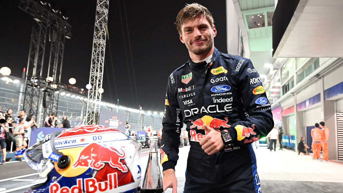 Max Verstappen in Red Bull Racing attire at 2026 Singapore Sprint Qualifying