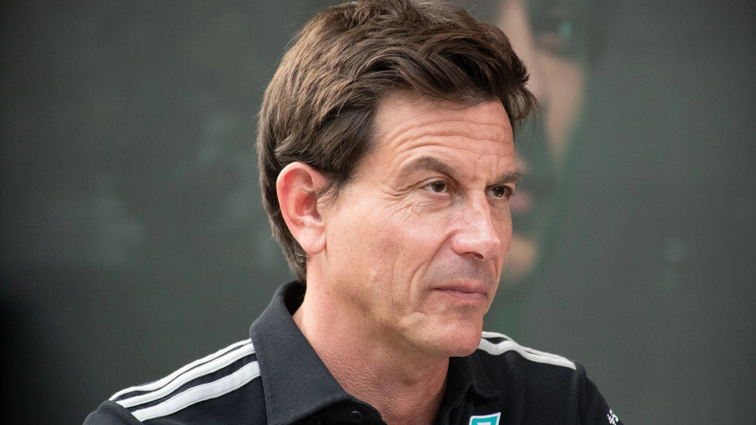 Toto Wolff speaking at a Mercedes Formula 1 media session in 2026
