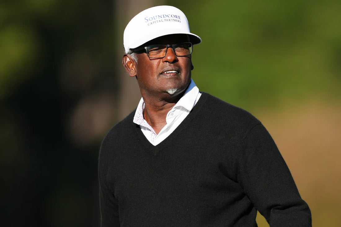 Vijay Singh putting during the final round of the 2026 SAS Championship at Prestonwood Country Club