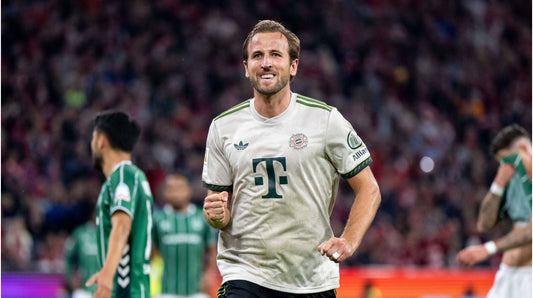 Harry Kane in Bayern Munich colors during his high-performance thirties