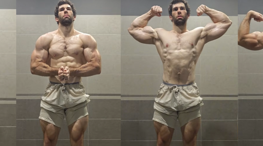 Geoffrey Verity Schofield posing with muscular upper body