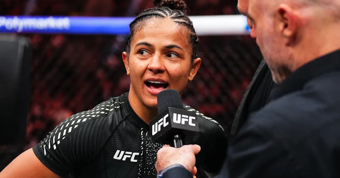 Natalia Silva after winning the UFC flyweight title at UFC 332