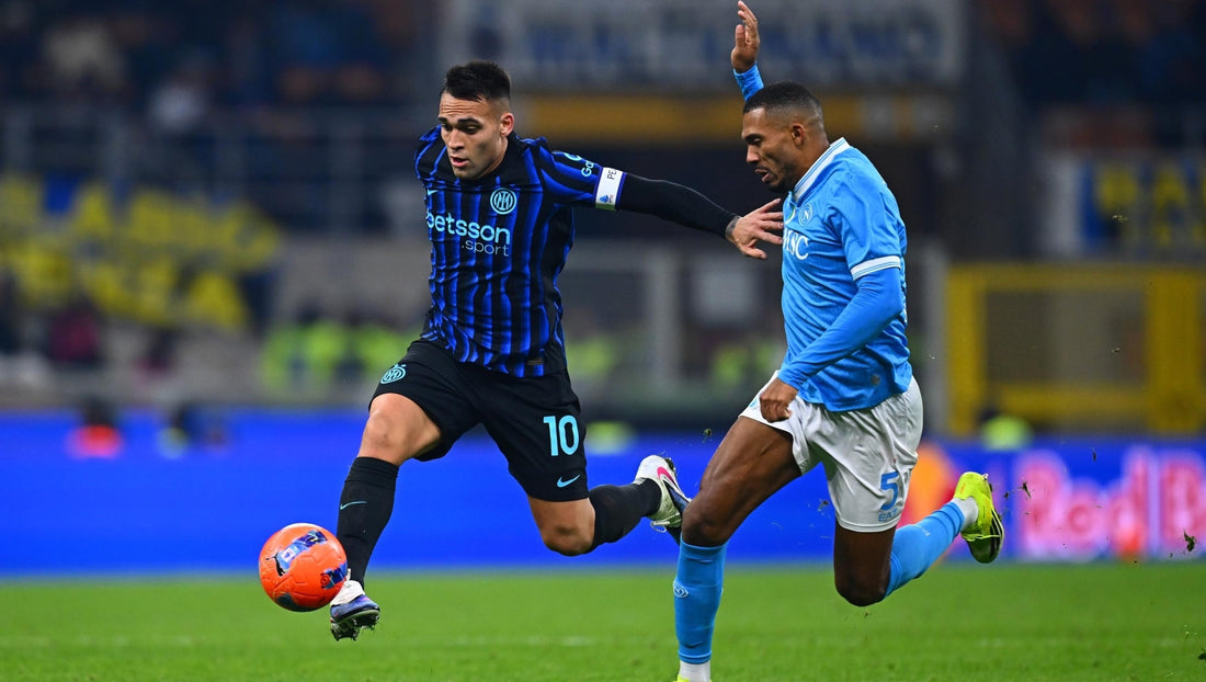 Lautaro Martinez in Inter colors against Napoli during the 2026 Serie A season
