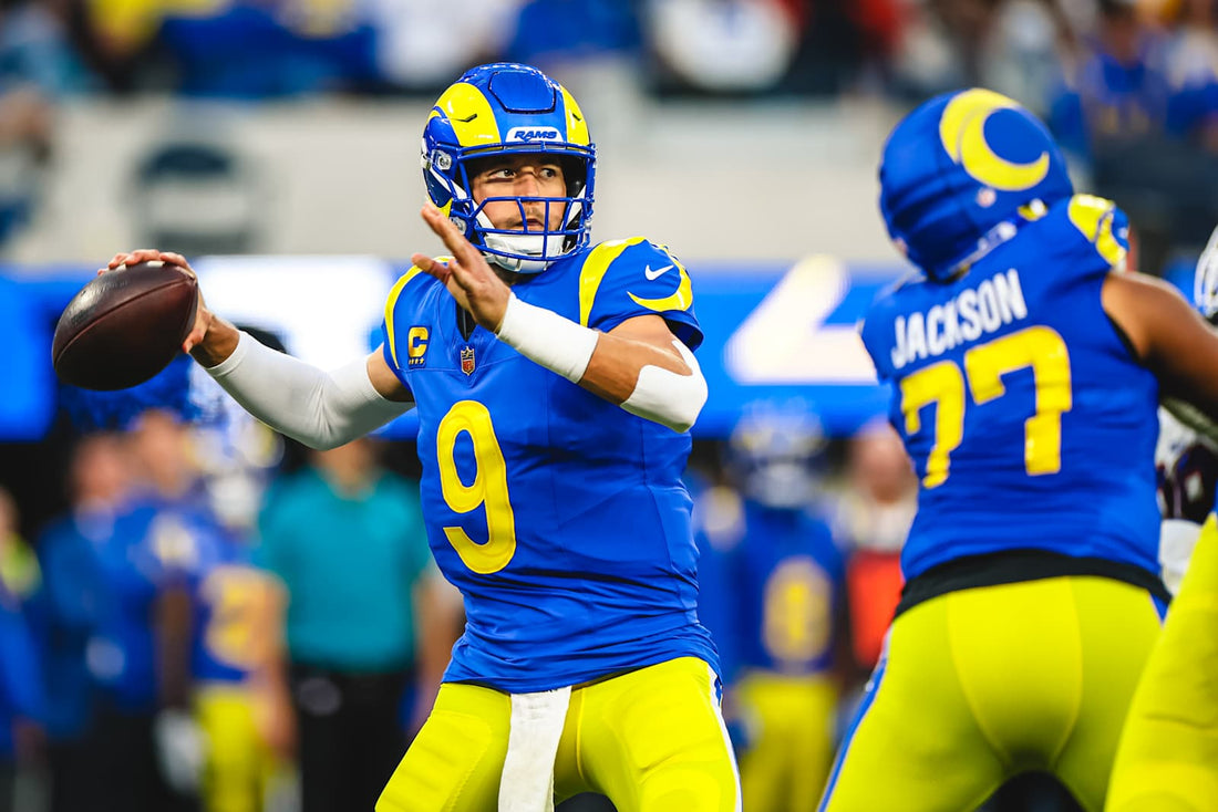 Matthew Stafford in Rams uniform against Buffalo in the October 12, 2026 overtime game