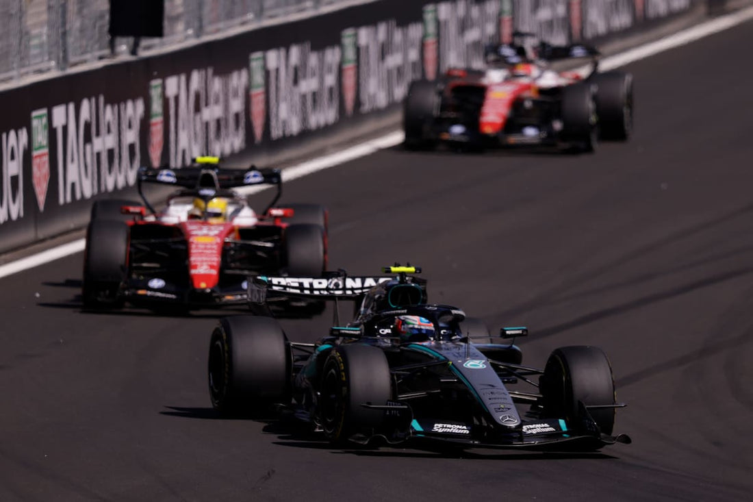 Formula 1 cars racing at Madring during the 2026 Spanish Grand Prix