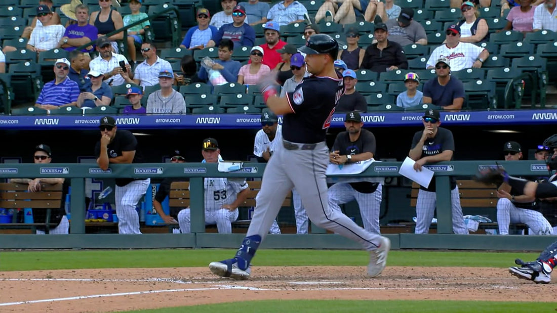 Nathaniel Lowe batting in a Cleveland Guardians uniform during the 2026 season