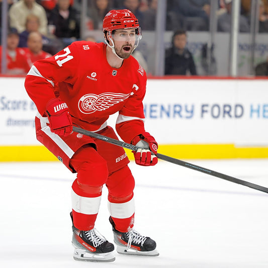 Dylan Larkin skating for the Detroit Red Wings in 2026