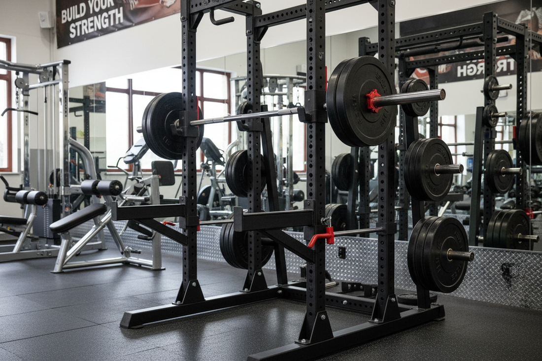 Loaded barbell and weight plates ready for structured strength training