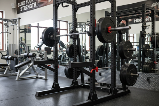 Loaded barbell and weight plates ready for structured strength training