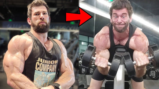 Geoffrey Verity Schofield wearing a black training tank top with his muscular arms and shoulders visible