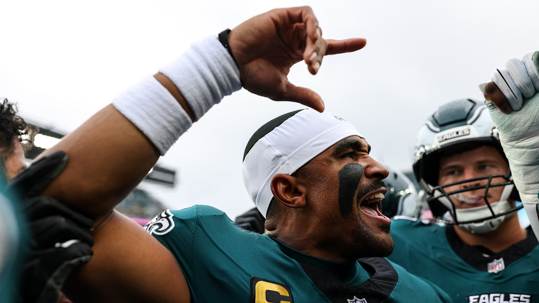 Jalen Hurts in Philadelphia Eagles uniform against the Los Angeles Rams in October 2026