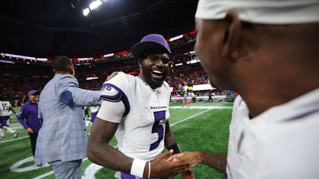 Tyler Huntley after the Ravens' 30–23 overtime win in Atlanta