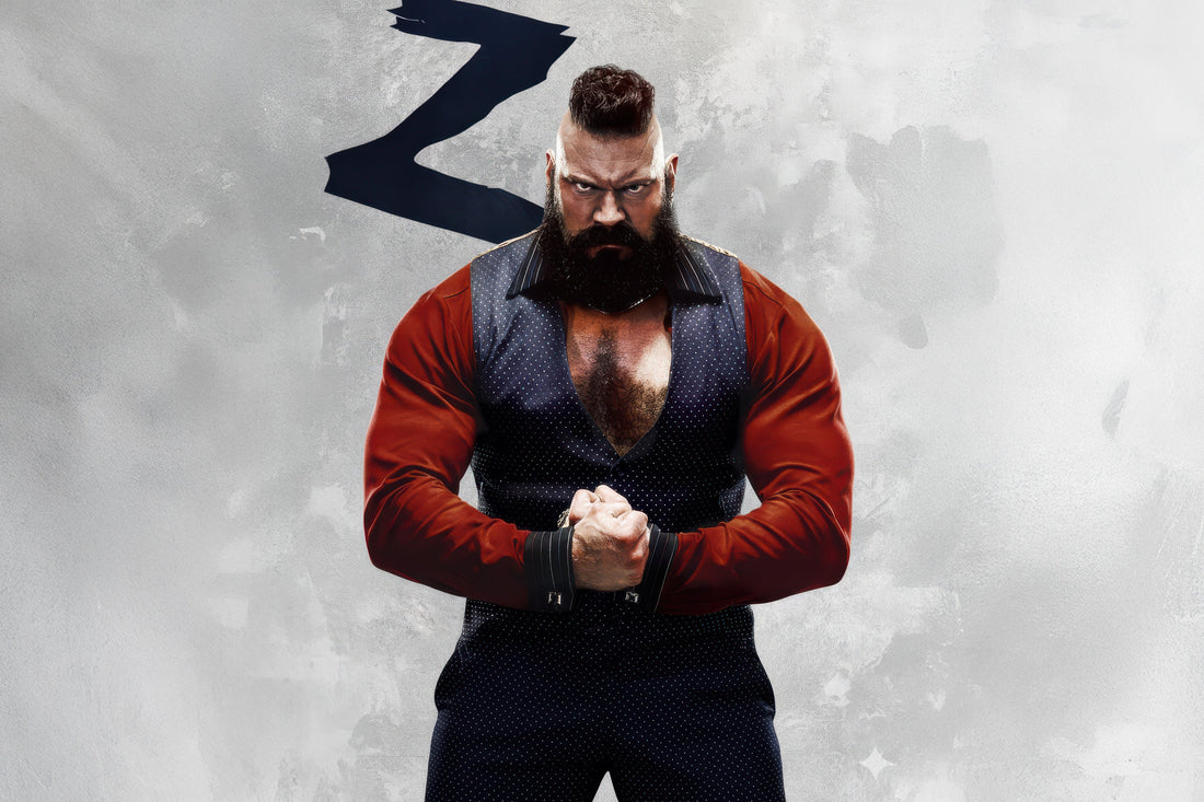 Olivier Richters as Zangief in red-and-black Street Fighter promotional costume