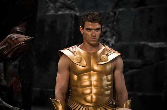 Henry Cavill as Theseus in Immortals wearing Greek armor with a lean athletic build