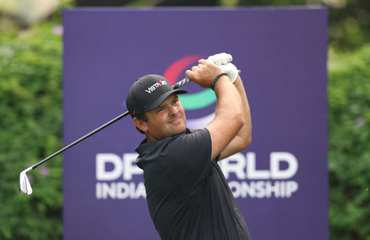 Patrick Reed competing during the 2026 DP World India Championship