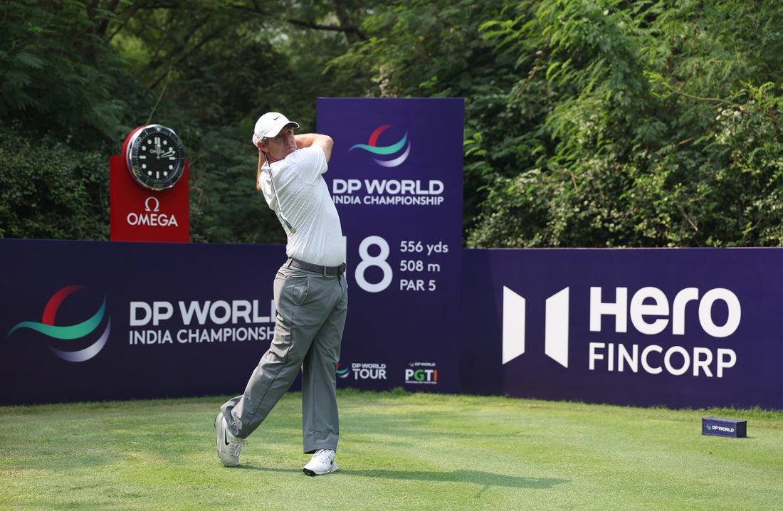Rory McIlroy practices at Delhi Golf Club during the 2026 DP World India Championship week