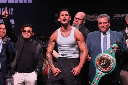 Ryan Garcia with the WBC belt at a September 2026 press conference