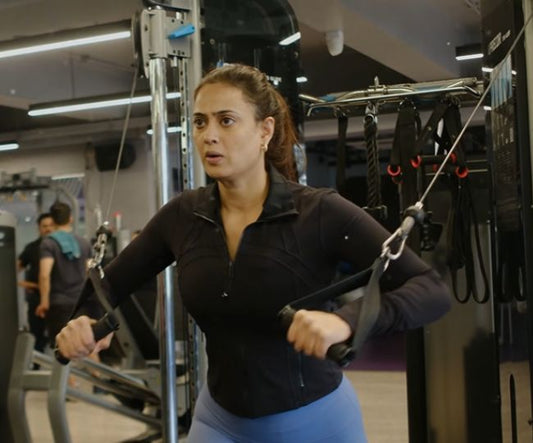 Shweta Tiwari training in a gym during her return-to-fitness phase