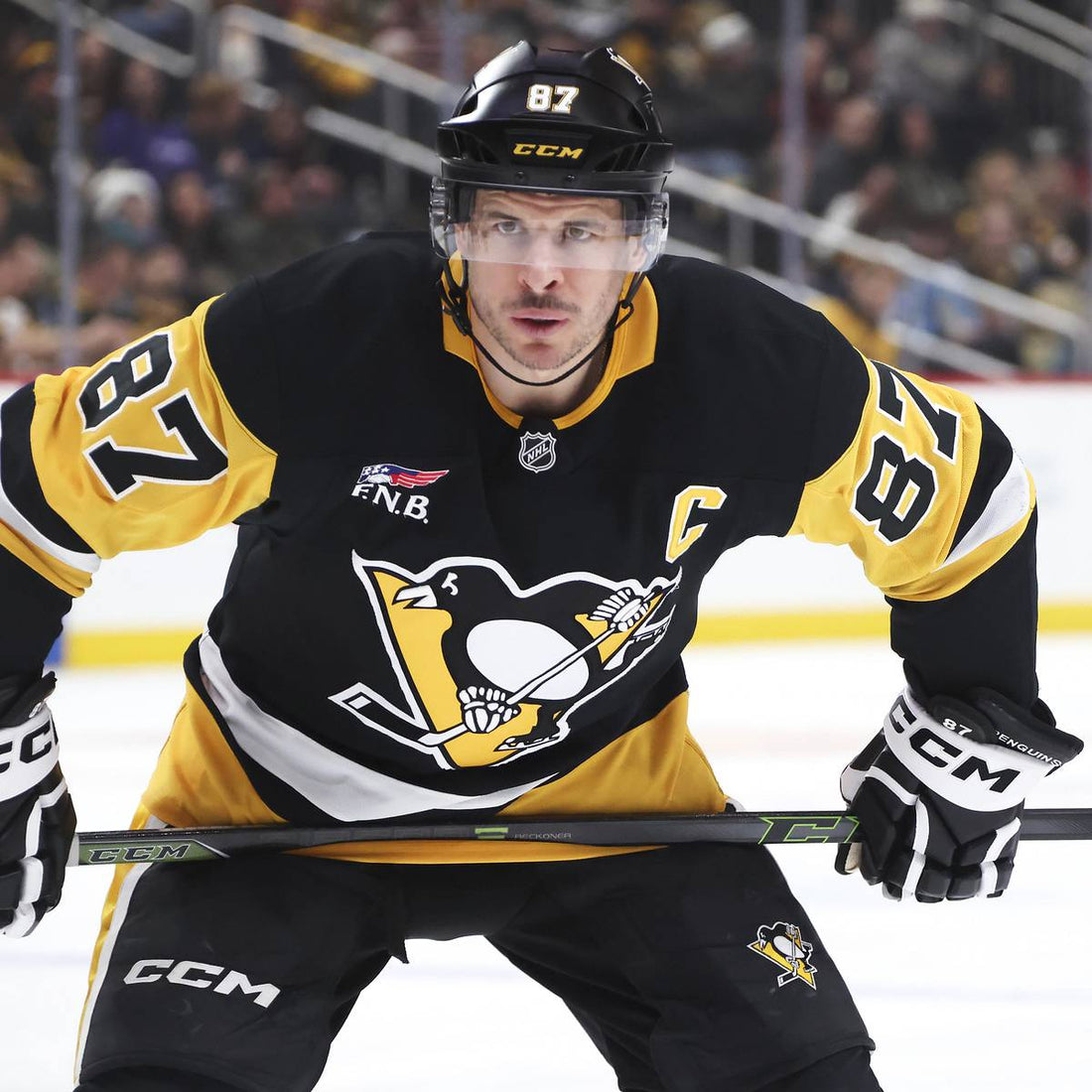 Sidney Crosby with the Pittsburgh Penguins during the 2026 NHL season