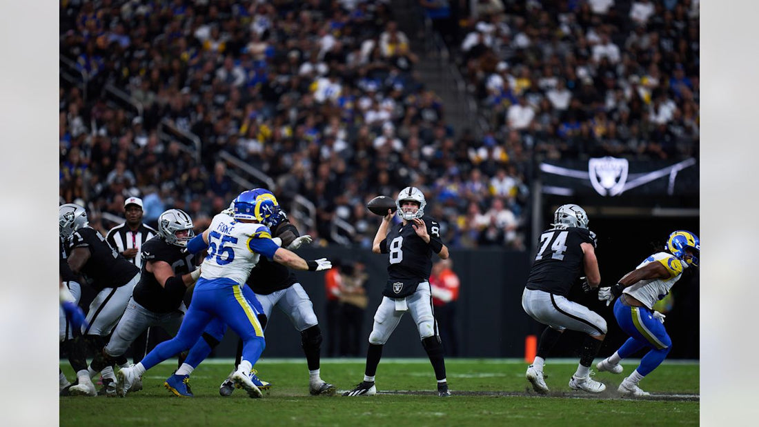 Kirk Cousins passes for Las Vegas against the Rams in October 2026