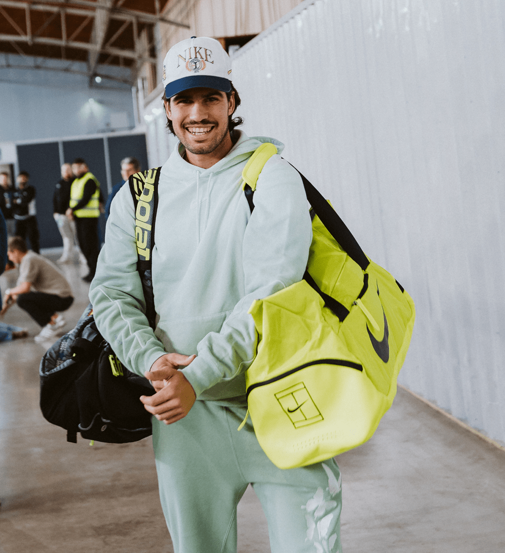 Carlos Alcaraz arriving at the Vienna Open in October 2026