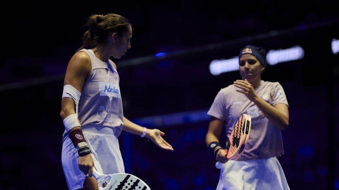 Gemma Triay and Delfi Brea after the 2026 Madrid Premier Padel P1 final
