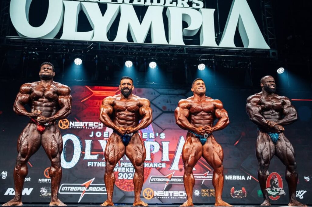 Men's Open finalists on the Mr. Olympia stage