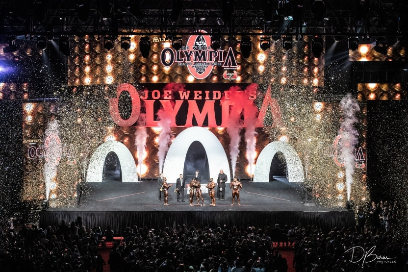 Mr. Olympia bodybuilding stage during the Olympia Weekend finals