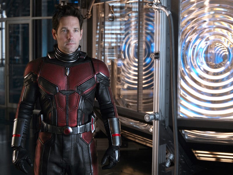 Ant-Man in his red and black superhero suit