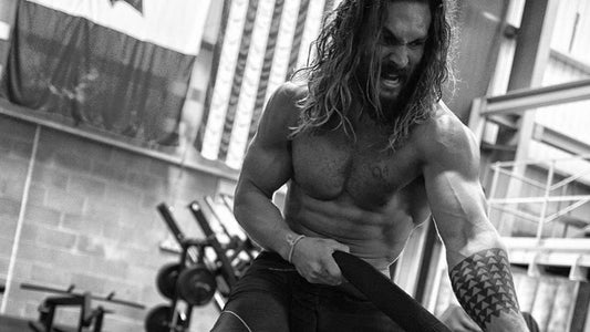 Jason Momoa training with battle ropes for Aquaman