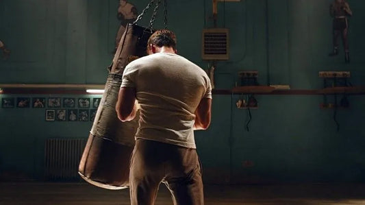 Captain America-inspired boxing training scene