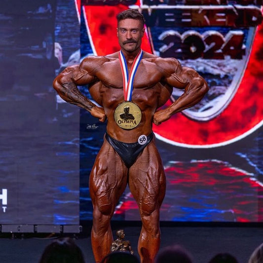 Chris Bumstead with his sixth Classic Physique Olympia medal