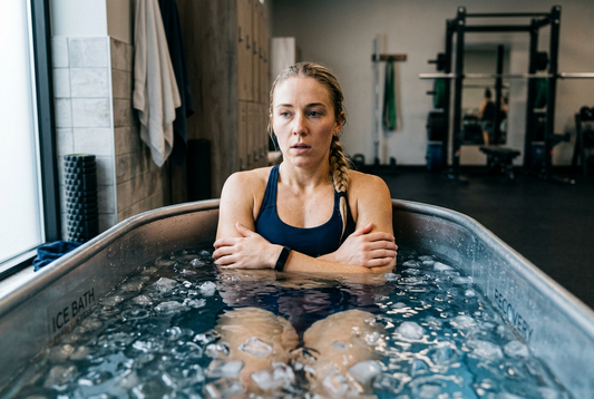Athlete using an ice bath after training