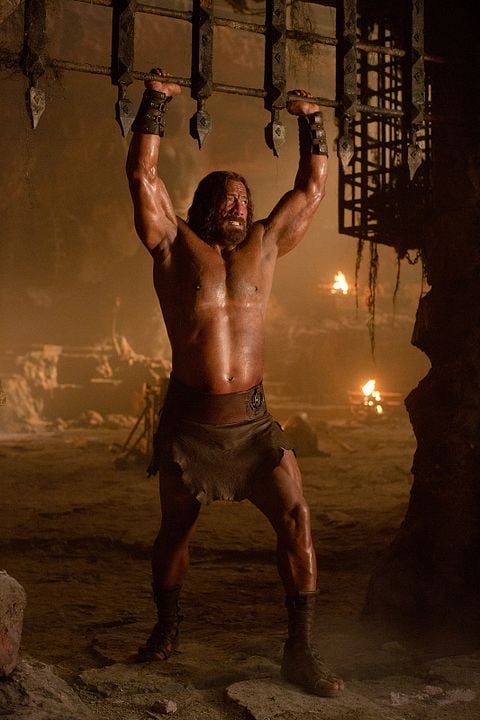 Dwayne Johnson as Hercules showing his massive warrior physique