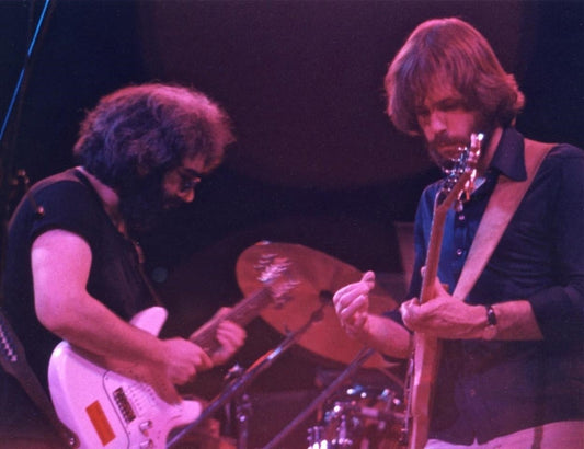 Jerry Garcia and Bob Weir performing live