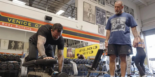 Andrew Huberman training at Gold's Gym Venice