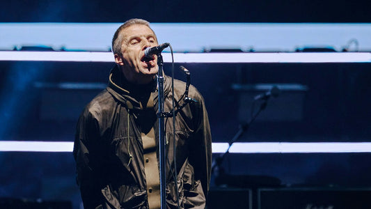 Liam Gallagher performing with Oasis during the Live 25 reunion tour