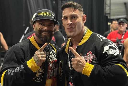 Classic Physique bodybuilders Ramon Dino and Mike Sommerfeld after making weight