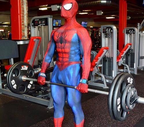 Spider-Man-inspired gym shirt concept for lifters