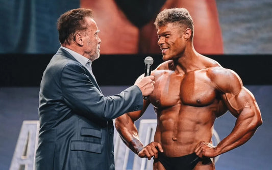 Wesley Vissers on a bodybuilding stage during Olympia prep