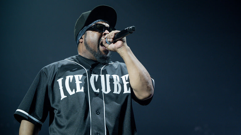 Ice Cube representing West Coast rap for a gym workout playlist
