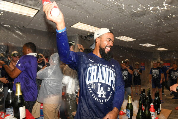 Los Angeles Dodgers celebrate after clinching the NL West in September 2026