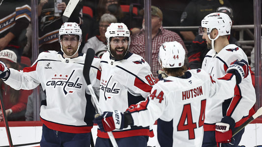 Alex Tuch celebrates with Washington Capitals teammates in October 2026