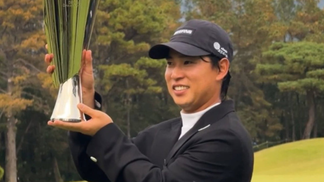 Yuto Katsuragawa holds the winner's trophy at the 2026 Genesis Championship in South Korea